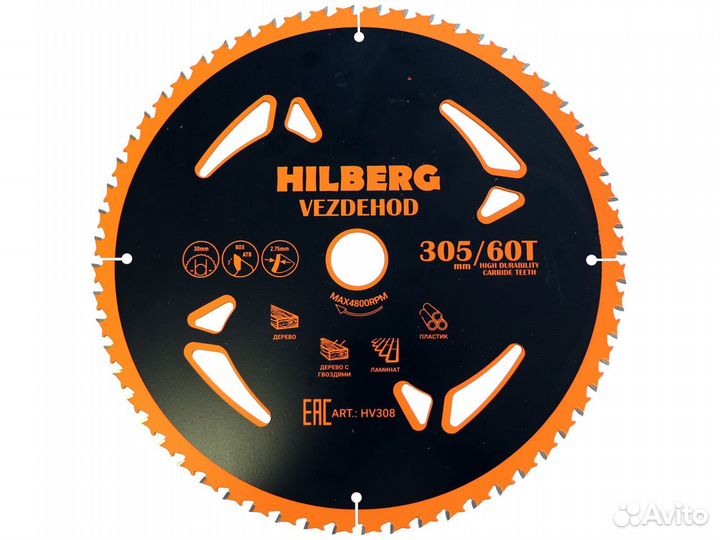 Диск пильный Hilberg HV308 305х30х60Тх7 Vezdehod