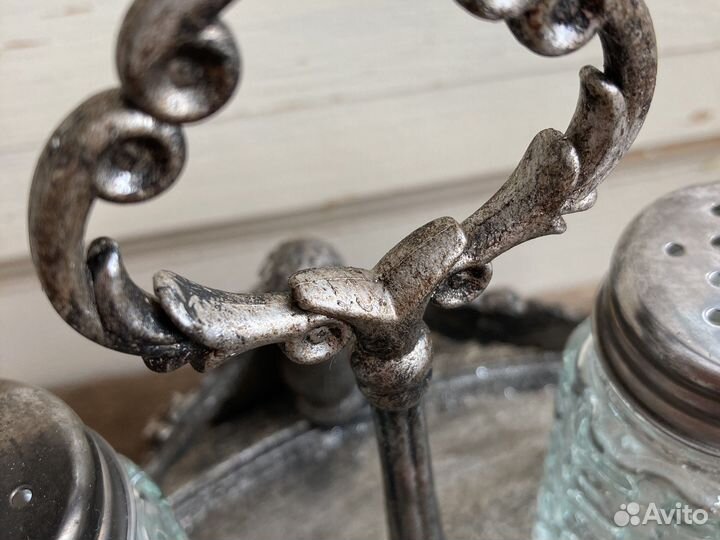 Набор для специй и подставка ручная работа винтаж