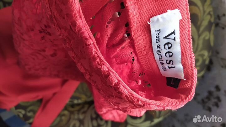 Платье красное бандажное