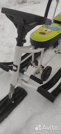 Снегокат для двоих с колесами