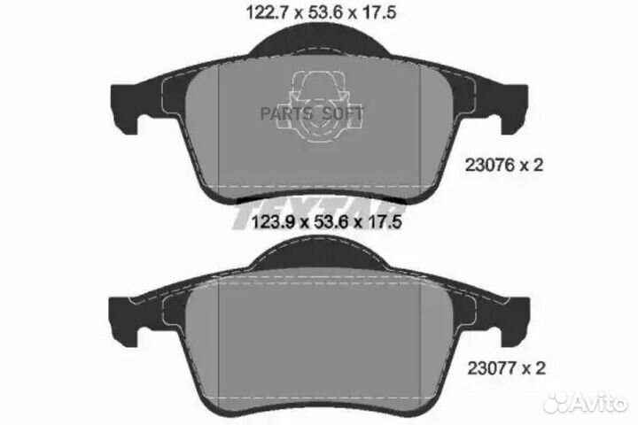 Textar 2307602 Колодки задние с противошумной пластиной Q+ volvo S60/S80/V70 textar 2307602