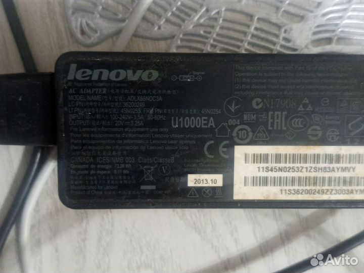 Блок питания для ноутбука lenovo 20v 90 вт