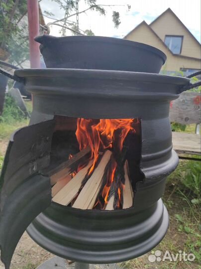 Печь для казана из дисков