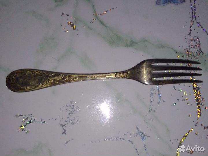 Антикварная вилка Кольчугино. 1930г. Мельхиор