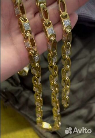 Золотая цепь 101г с бриллиантами объявление продам