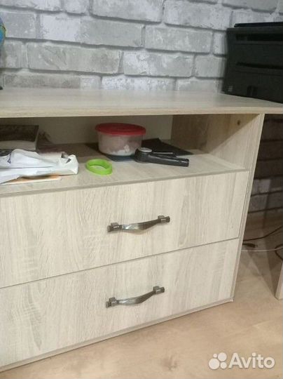 Компьютерный стол+тумбочка с ящиками, бу