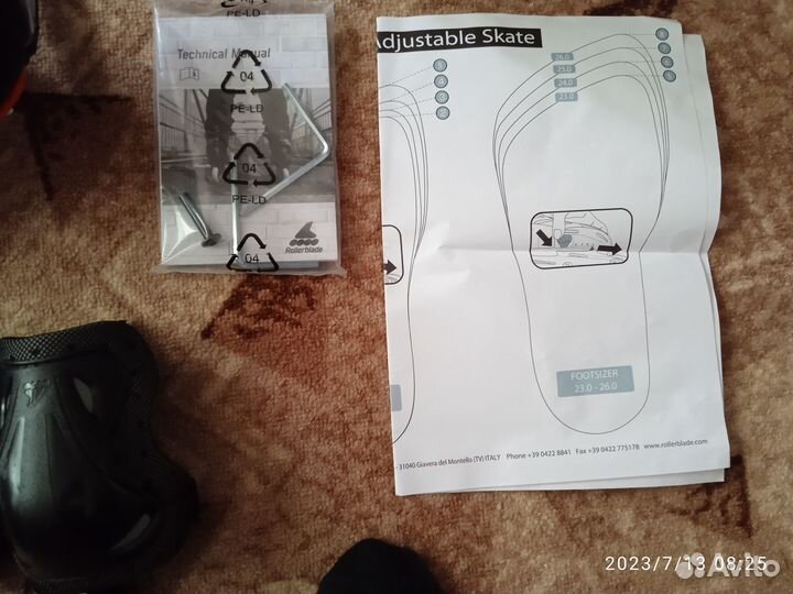 Роликовые коньки rollerblade с защитой