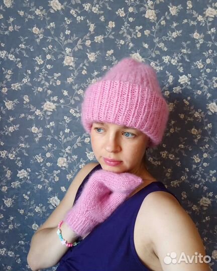 Комплект шапка и варежки