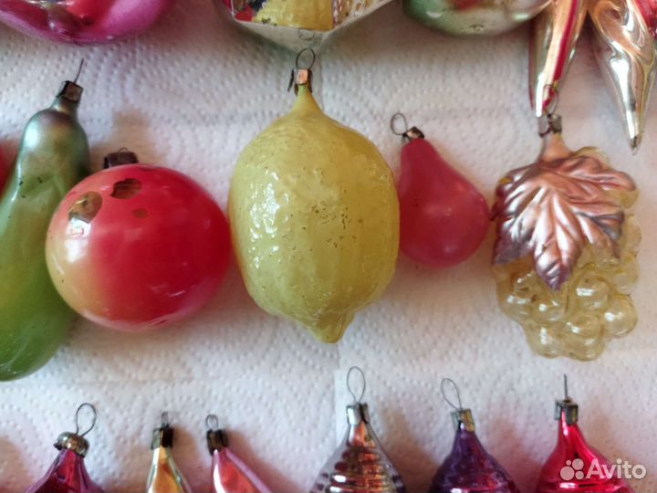Советские ёлочные игрушки стекло
