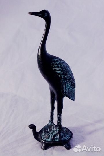 Журавль на Черепахе - Статуэтка из Бронзы ru*668