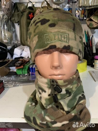 Шапка флисовая тактическая.Шапка+ баф