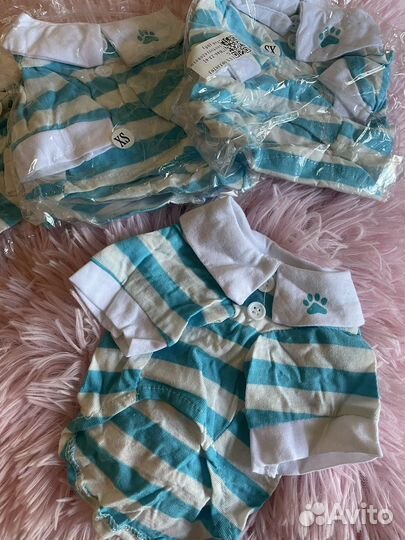 Футболка в полоску на собачку