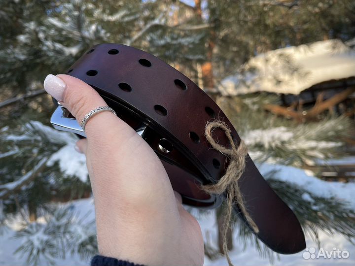 Кожаный ремень ручной работы