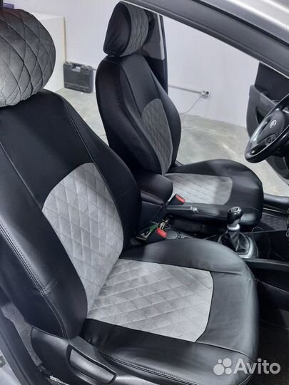 Чехлы LADA Vesta серый ромб комбинированные