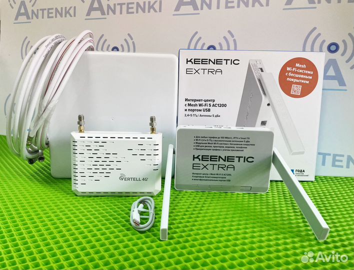 Роутер Keenetic extra + fibocom L850gl + антенна