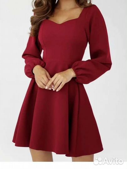 Платье мини 40 42 с рукавом