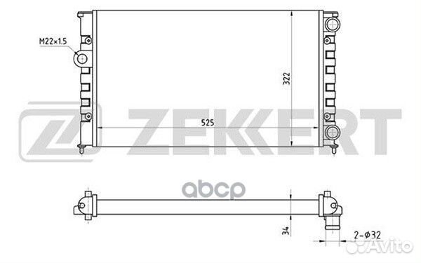 Радиатор охл. дв. VW Golf III 91- Vento 91- mk