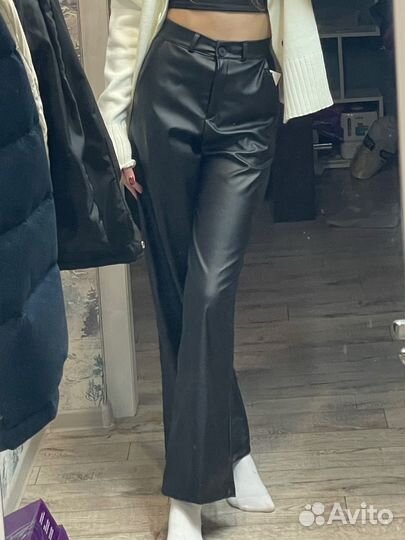 Брюки кожаные женские