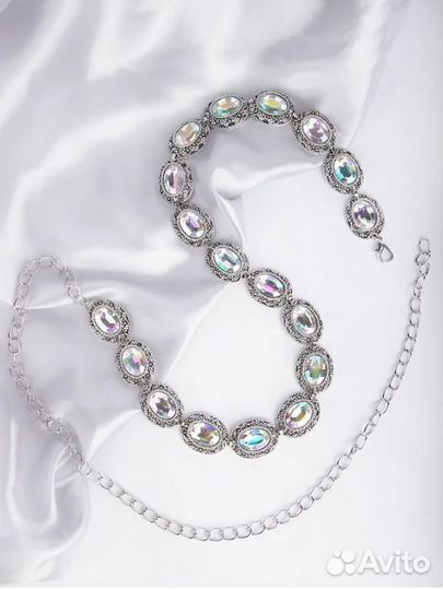 Пояс металлический с камнями