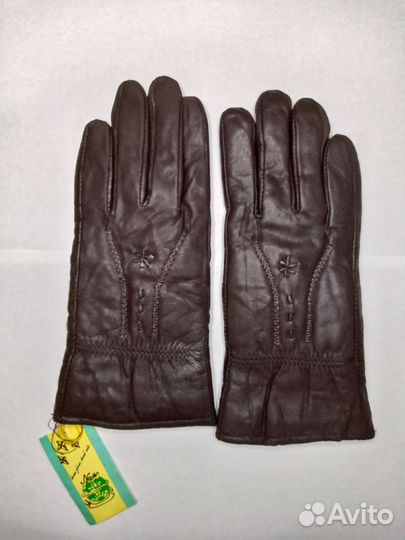 Перчатки женские кожаные новые