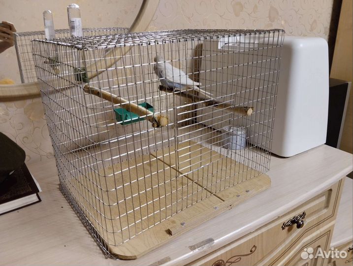 Клетка для попугая, вольер, жердочки из дерева