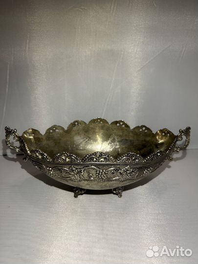 Металлическая конфетница винтаж