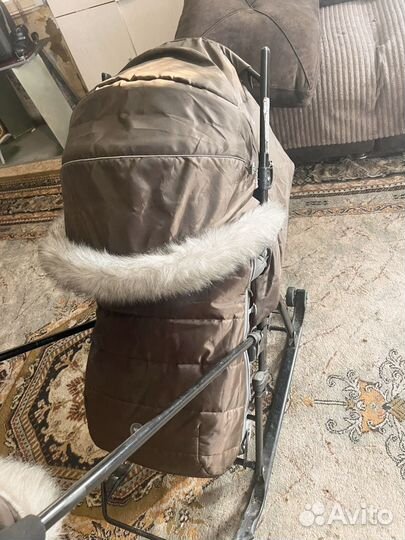 Детские санки коляска с колесами бу