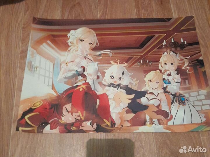 Плакаты Genshin Impact б/у