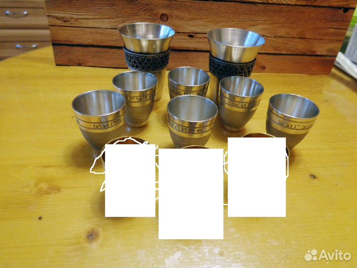 Стопки мельхиор/позолота, винтаж СССР