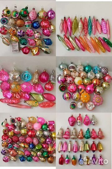 Елочные игрушки СССР: миди, небольшие