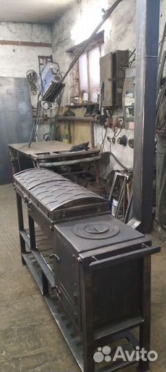 Мангал с печью под казан