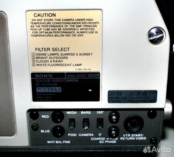 Профессиональная видеокамера sony DXC-1820P