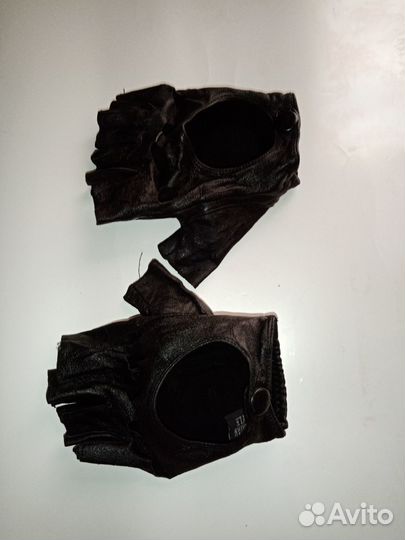 Перчатки кожаные без пальцев