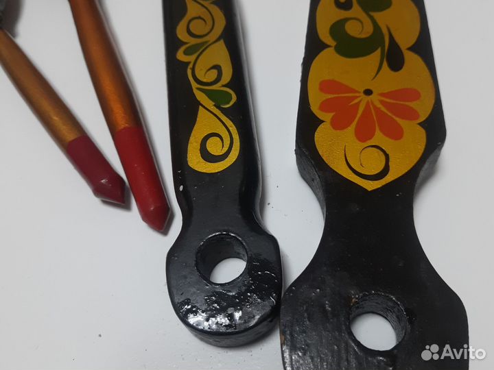 Деревянные ложки хохлома СССР 4 шт