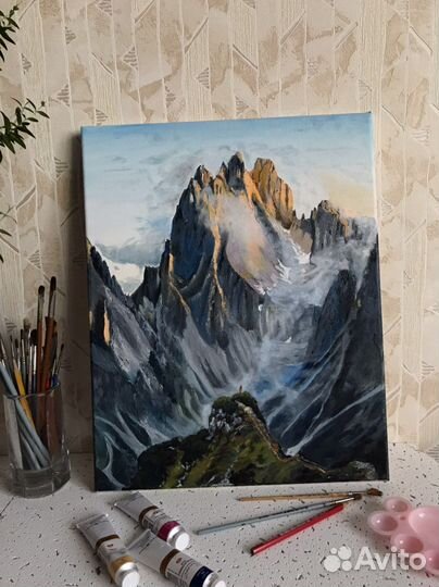 Картина маслом горный пейзаж