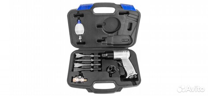 Молоток пневматический 150 мм в наборе с насадкам