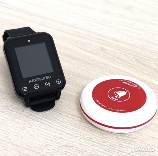 Кнопка вызова официанта и часы пейджер Элит