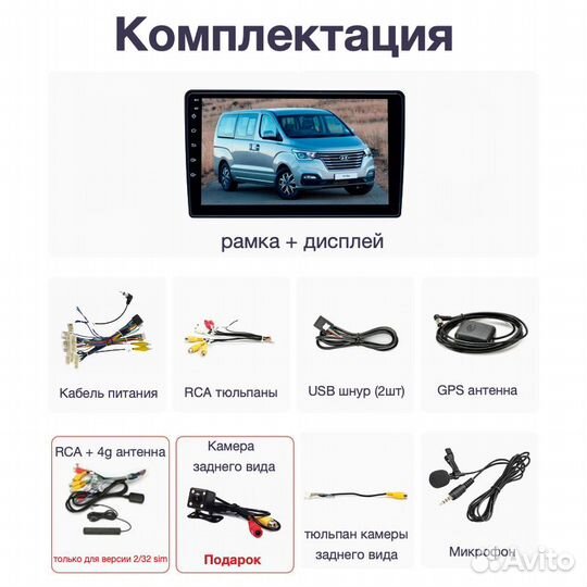 Topway Hyundai H1 old LTE CarPlay 2/32gb 8 ядер