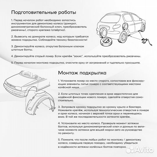 Подкрылок задний правый LADA Priora