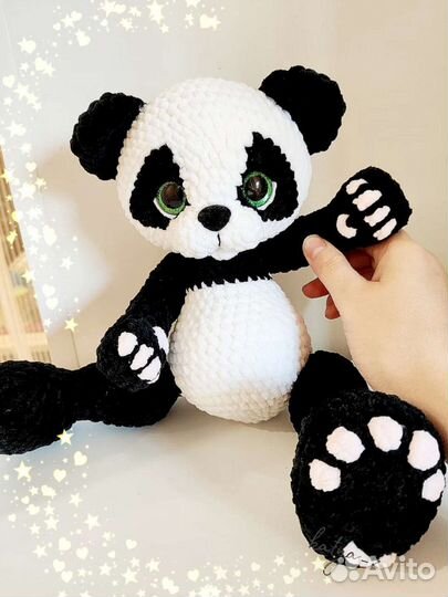 Плюшевая панда, вязанная панда
