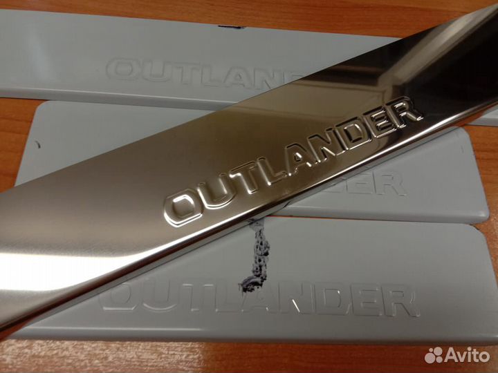 Накладки на пороги Mitsubishi Outlander 3 нерж