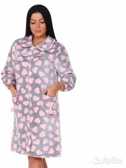 Халат велюровый женский 48 на молнии