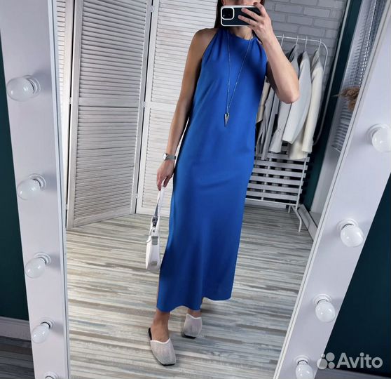 Платье льняное (новое) S хлопок