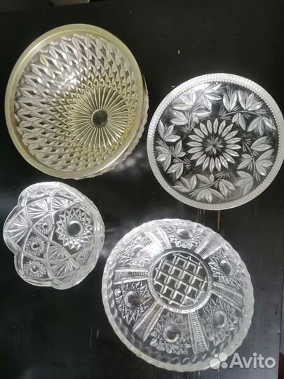 Хрустальные и стеклянные салатники, вазы
