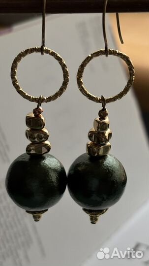 Серьги с хлопковым жемчугом