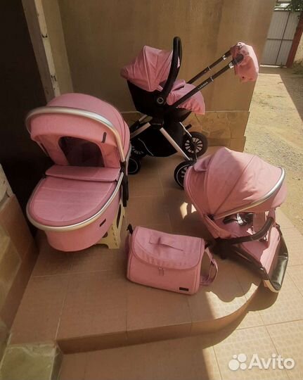Коляска 3в1 Новая супер качество (девочка)