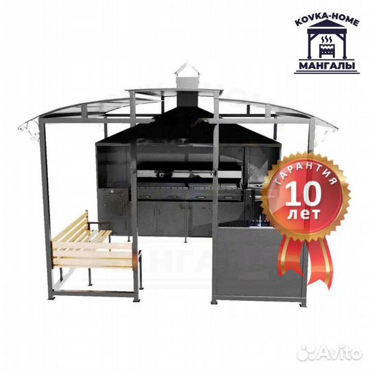 Беседка с мангальной зоной и коптильней