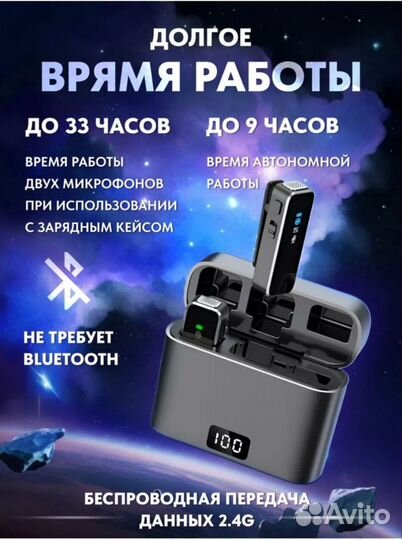 Петличный микрофон для iPhone беспроводной