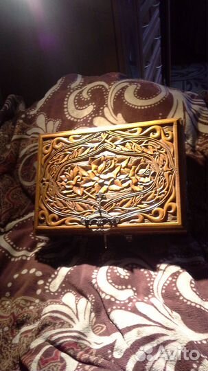 Большая резная шкатулка-ларец 36х26х12