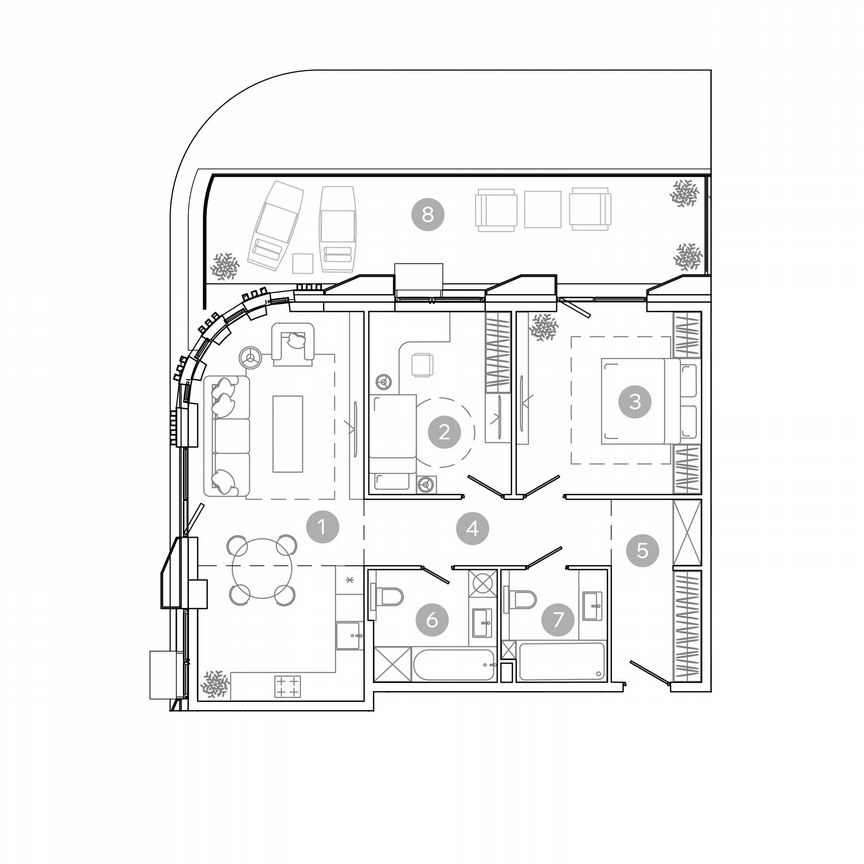 3-к. квартира, 85,1 м², 2/17 эт.